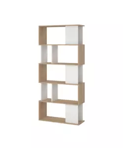 Libreria "labirinto" bianco quercia, 80x29,5x173,5 cm